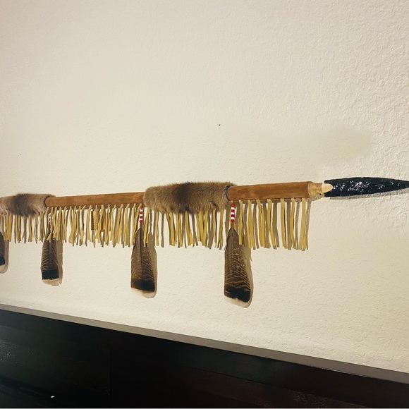 Hand made muskrat spear 61” made by enrolled member of the EBCI Cherokee - Picture 3 of 5